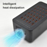 150W USB-C und USB-A Mehrfach-Ladegerät mit 30 Ports für Smartphones, Tablets und Zubehör - Schwarz