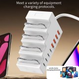 8-in-1 Schnellladestation 66W mit 4 USB- & 4 USB-C PD-Ports Handyhalter und Schreibtisch-Organizer - Weiss