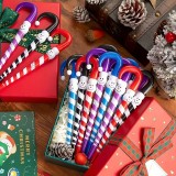 Stylo de Noël sucre d’orge de bonhomme de neige idéal pour cadeaux et surprises - Rouge