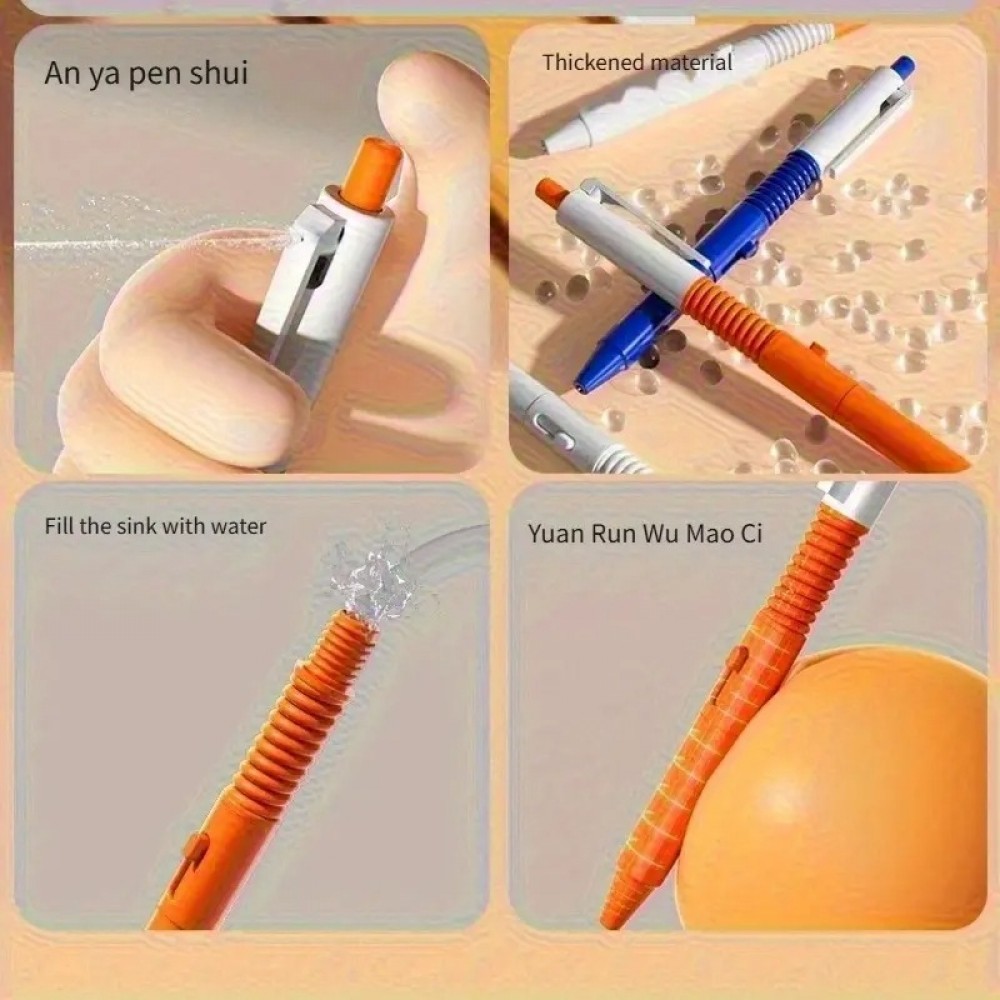 Stylo farceur vaporisateur drôle pour bureau ou école cadeau amusant en ABS résistant - Orange