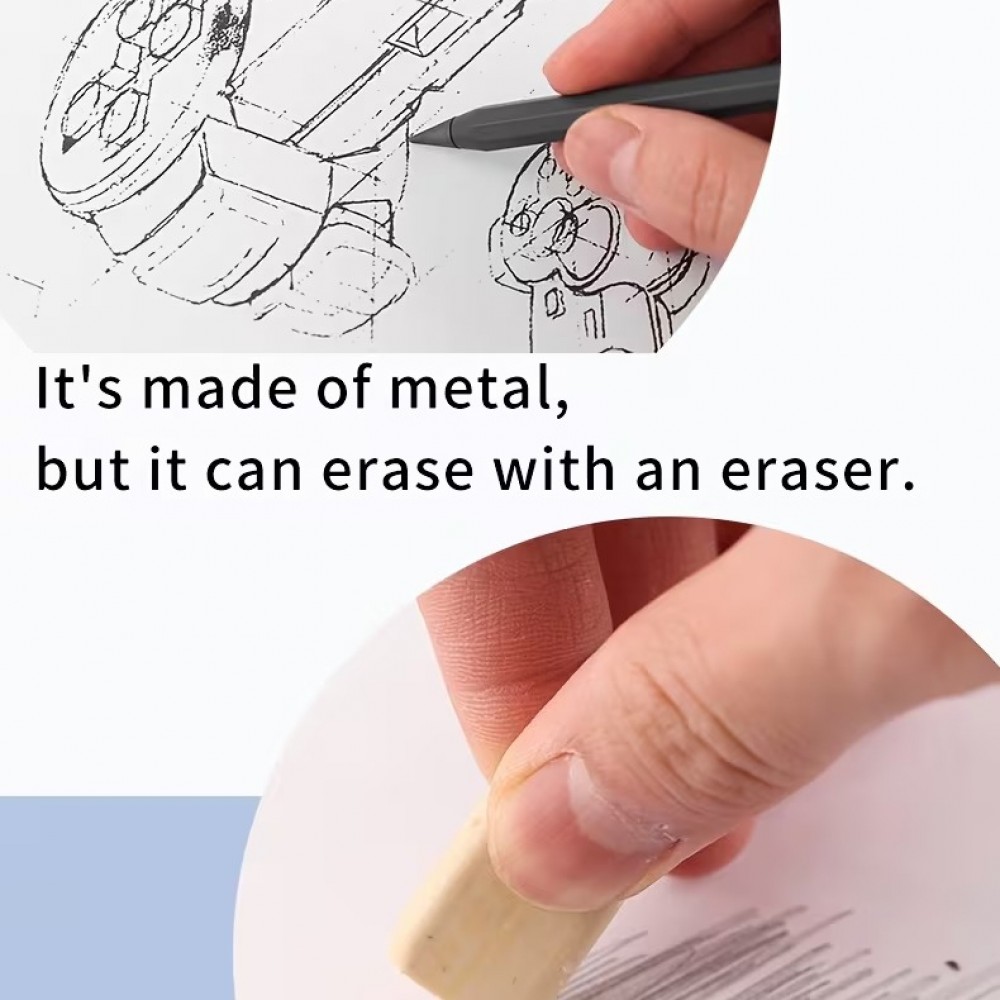 Stylo métal à écriture infinie sans encre crayon innovant durable pour dessin école et bureau - Noir