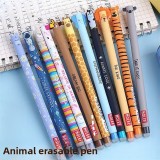 Stylos gel effaçables noirs avec animaux mignons pour école/bureau (lot de 13 pièces) - Multicolore
