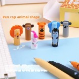 Stylos gel effaçables noirs avec animaux mignons pour école/bureau (lot de 13 pièces) - Multicolore