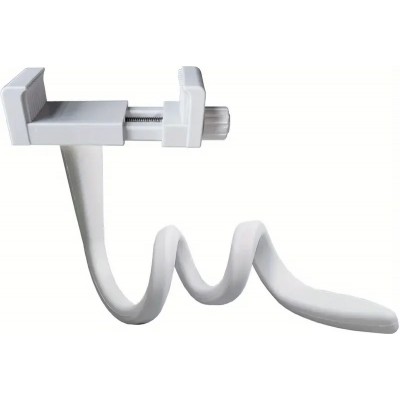 Support flexible universel baby phone pour téléphone ou caméra pivotant en silicone ajustable à différentes surfaces - Blanc