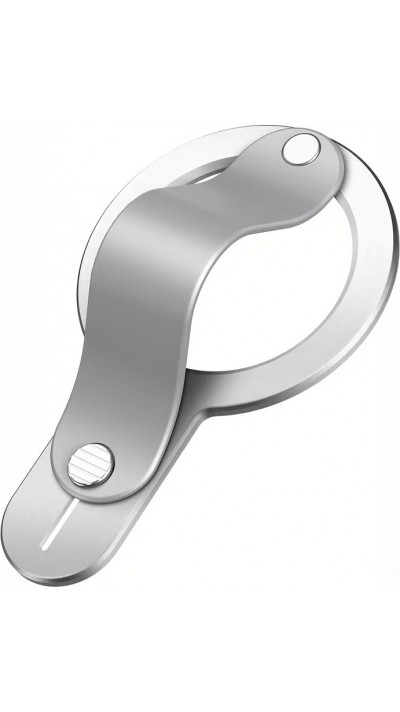 MagSafe Halterung f&uuml;r iPhone 17/16/15/14/13/12 abnehmbarer und faltbarer Ring sicherer Griff aus Zinklegierung mit integriertem Adapter - Silber