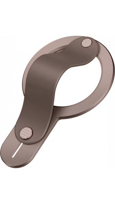 MagSafe Halterung f&uuml;r iPhone 17/16/15/14/13/12 abnehmbarer und faltbarer Ring sicherer Griff aus Zinklegierung mit integriertem Adapter - Braun