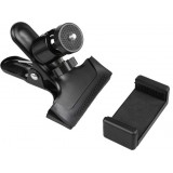 Support smartphone universel pour guitare et ukulélé pince réglable avec rotule 360° fixation stable pour téléphone - Noir