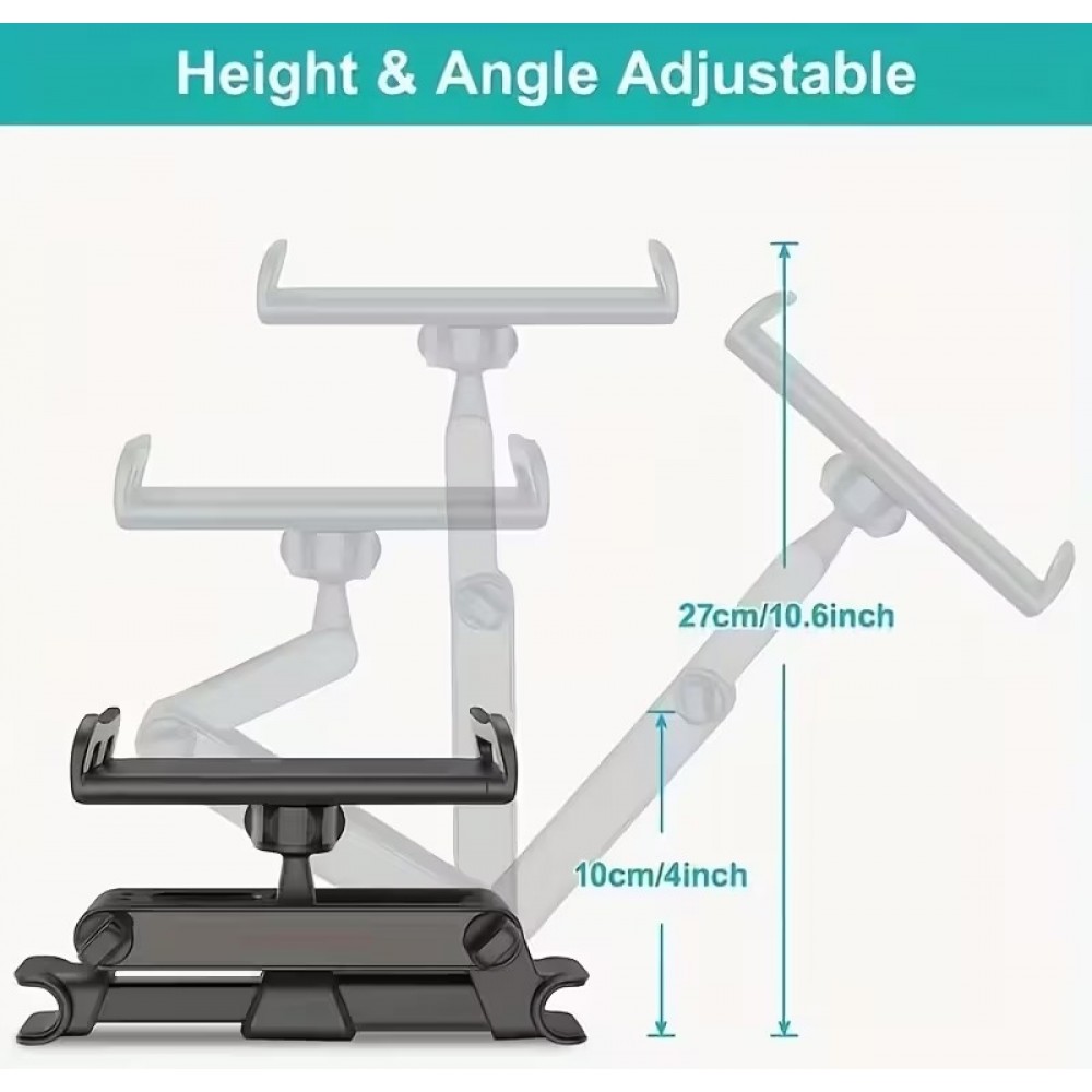 Support tablette/téléphone pour voiture appui-tête compatible avec différents appareils de 11,94 à 32,77cm - Noir