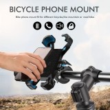 Support téléphone 4 griffes antichoc fixation guidon vélo moto poussette ou scooter robuste et sécurisé - Noir