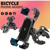 Support téléphone 4 griffes antichoc fixation guidon vélo moto poussette ou scooter robuste et sécurisé - Noir
