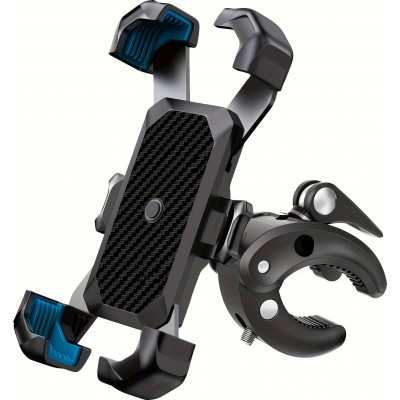 Support t&eacute;l&eacute;phone v&eacute;lo avec fixation anti-choc pour guidon scooter / moto / trotinette - Noir