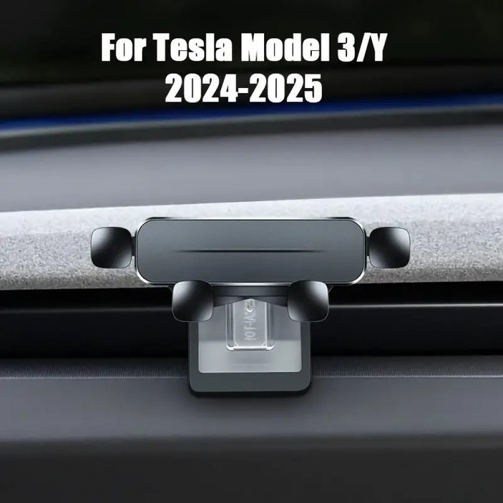 Support téléphone voiture Tesla Model 3/Y (2024-2025) fixation solide montage intégré design spécifique Tesla - Noir