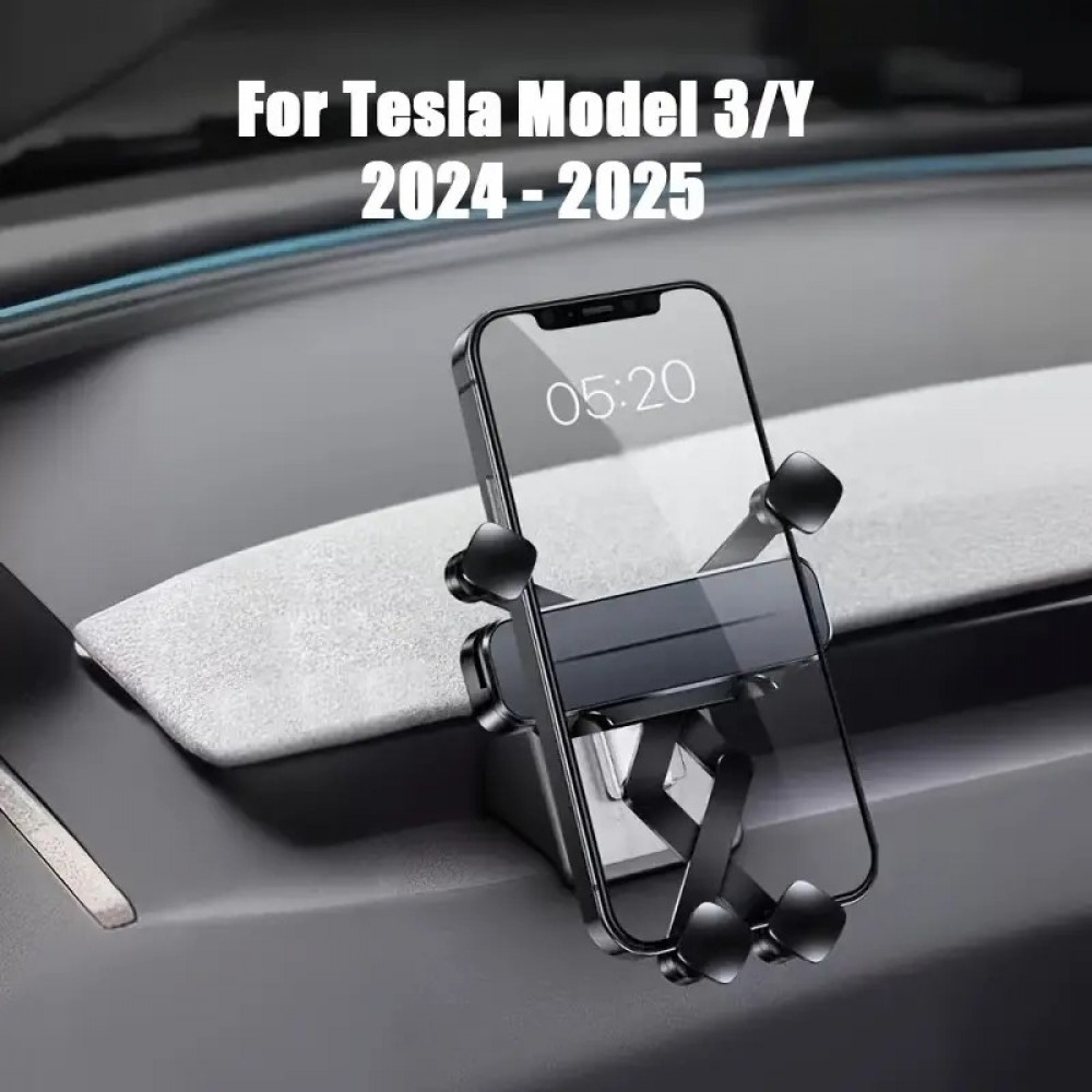 Support téléphone voiture Tesla Model 3/Y (2024-2025) fixation solide montage intégré design spécifique Tesla - Noir