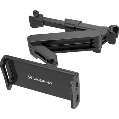 Support Wozinsky pour voiture d'appuie-tête réglable pour smartphone ou tablette adaptation universelle avec rotation à 360° - Noir
