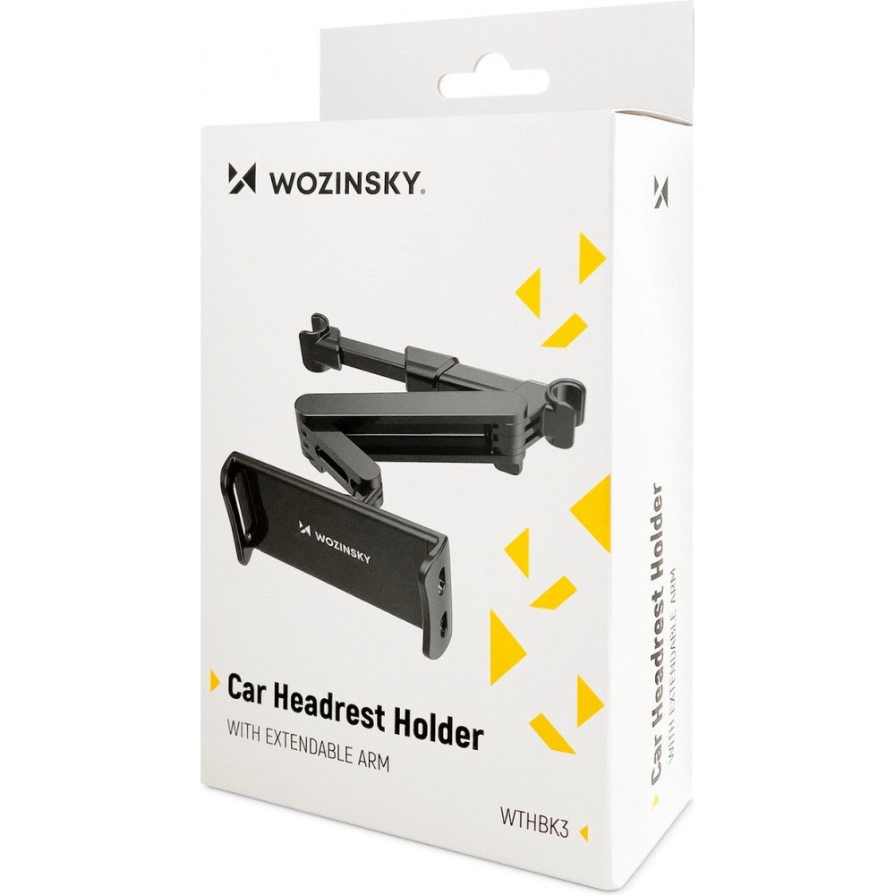Support Wozinsky pour voiture d'appuie-tête réglable pour smartphone ou tablette adaptation universelle avec rotation à 360° - Noir