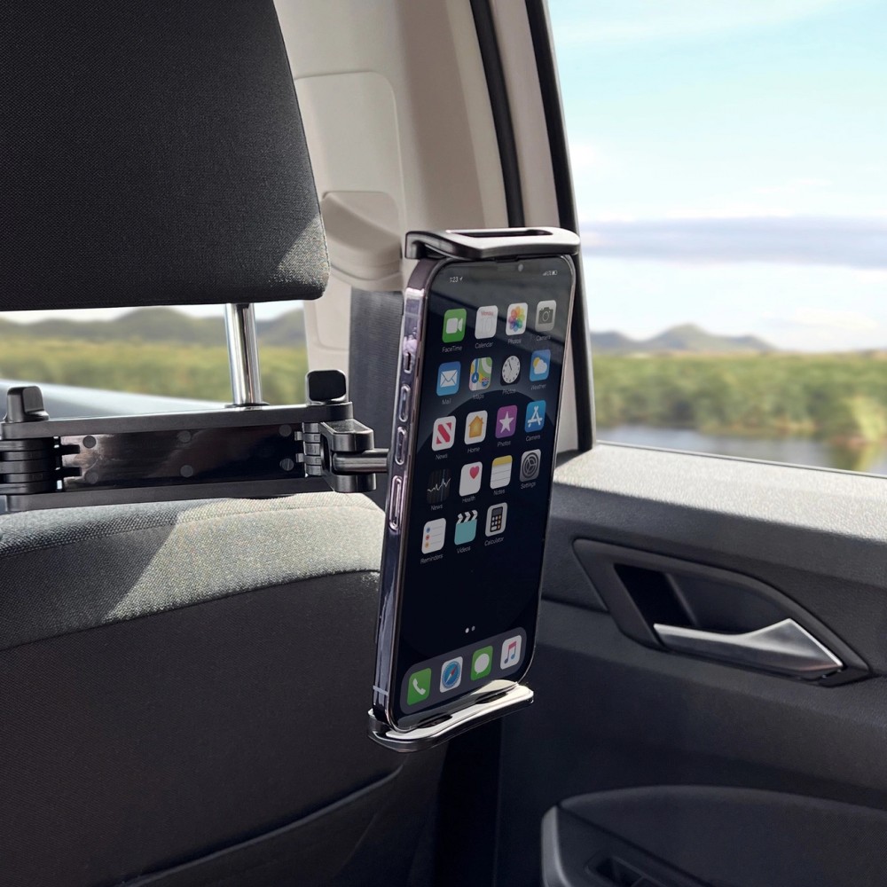 Support Wozinsky pour voiture d'appuie-tête réglable pour smartphone ou tablette adaptation universelle avec rotation à 360° - Noir
