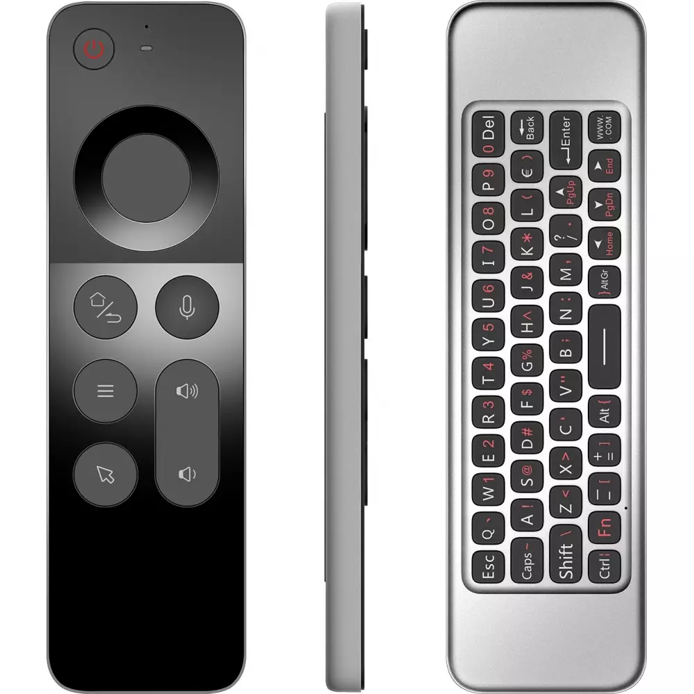 T&eacute;l&eacute;commande W3 Air Mouse Bluetooth 2.4G ultra-fine avec gyroscope et mini clavier pour Android TV Box/PC/Mac/Linux - Noir