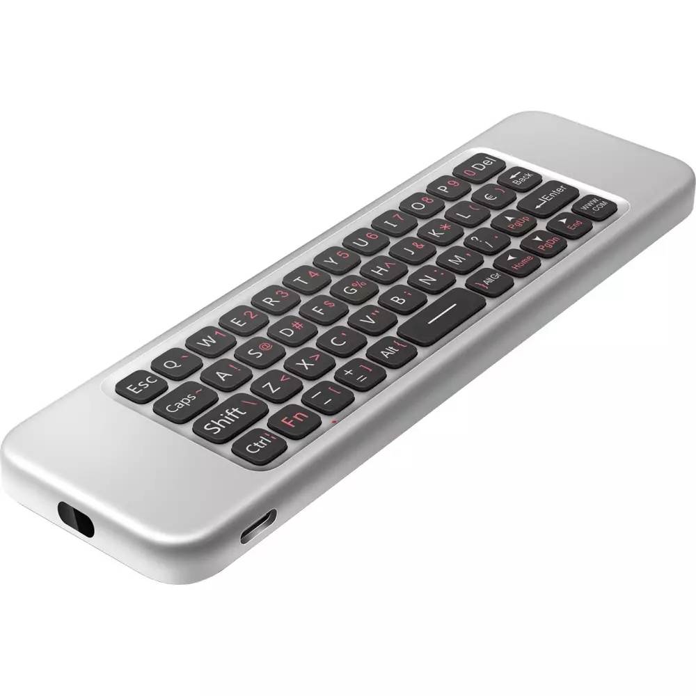 T&eacute;l&eacute;commande W3 Air Mouse Bluetooth 2.4G ultra-fine avec gyroscope et mini clavier pour Android TV Box/PC/Mac/Linux - Noir