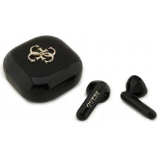 TWS Guess 4G Metal Logo écouteurs Bluetooth charge rapide 16h d'autonomie et assistant vocal - Noir