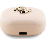 TWS Guess 4G Metal Logo écouteurs Bluetooth charge rapide 16h d'autonomie et assistant vocal - Rose