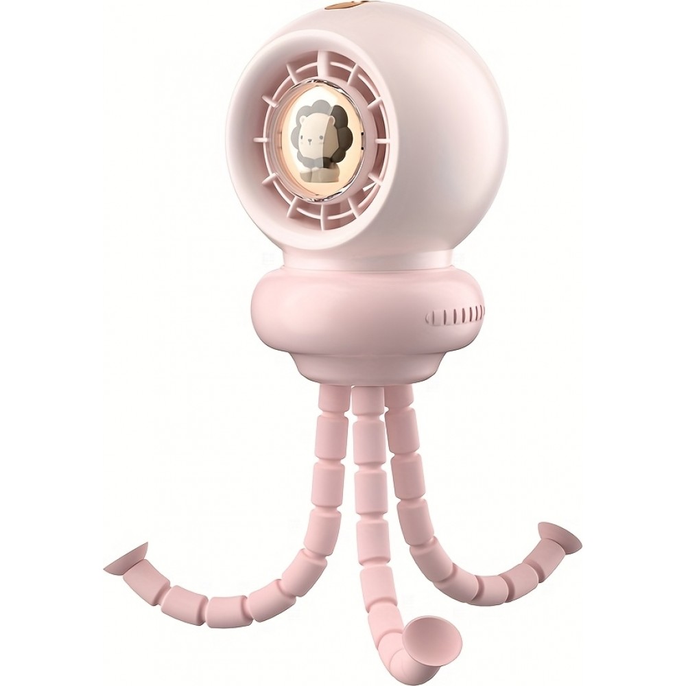Portabler Baby-Kinder Ventilator mit flexiblem Stativ für Auto / Reisen / Kinderwagen - Rosa