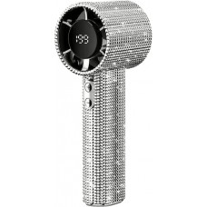 Ventilateur portable strass paillettes Turbofan (USB-C, 3 vitesses) - Argent