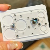 3D Luxus Kamera Schutzglas mit glitzerndem Diamant-Herz Regenbogen-Effekt - Silber - iPhone 17 Pro Max