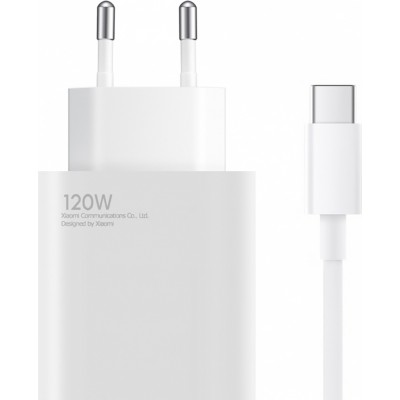 Xiaomi 120W HyperCharge Combo (Type-A) chargeur mural USB-A avec câble USB-C protection intelligente - Blanc