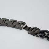 Bracelet en acier Diamond Loop avec strass luxueux à grosses boucles - Noir - Apple Watch 42 mm / 44 mm