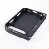 Coque iPhone Duo - Silicone rigide noir Winter 25 Winter snowy village