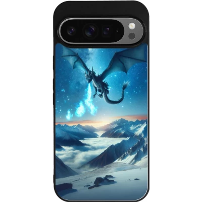 Google Pixel 9 Pro XL Case Hülle - Silikon schwarz Drache nächtliche Berg
