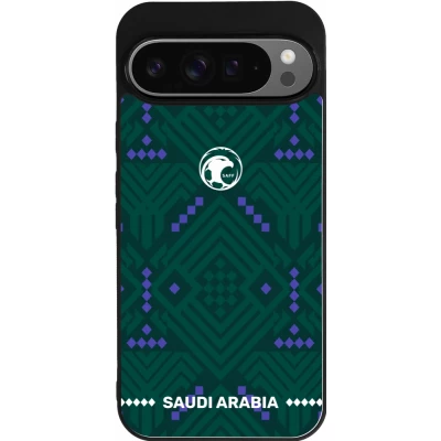 Google Pixel 9 Pro XL Case Hülle - Silikon schwarz Saudi Arabien 2026 personalisierbares Fussballtrikot