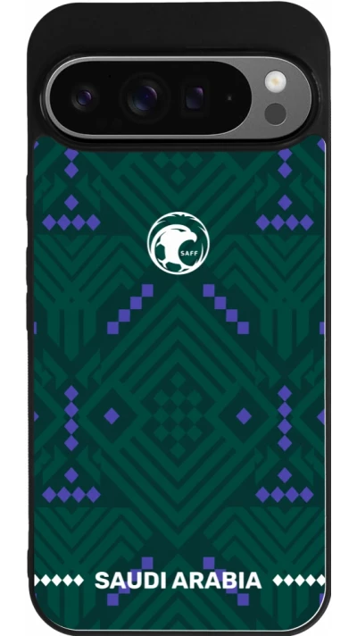 Google Pixel 9 Pro XL Case Hülle - Silikon schwarz Saudi Arabien 2026 personalisierbares Fussballtrikot