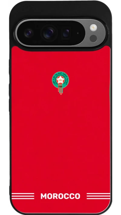 Google Pixel 9 Pro XL Case Hülle - Silikon schwarz Marokko 2026 personalisierbares Fussballtrikot