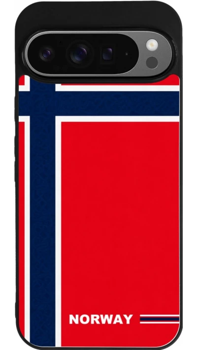 Google Pixel 9 Pro XL Case Hülle - Silikon schwarz Norwegen 2026 personalisierbares Fussballtrikot
