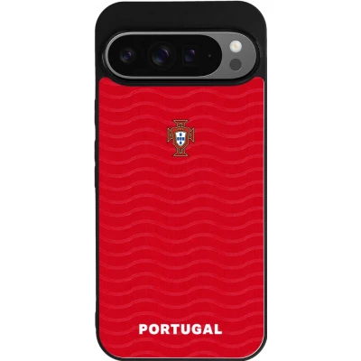 Google Pixel 9 Pro XL Case Hülle - Silikon schwarz Portugal 2026 personalisierbares Fussballtrikot