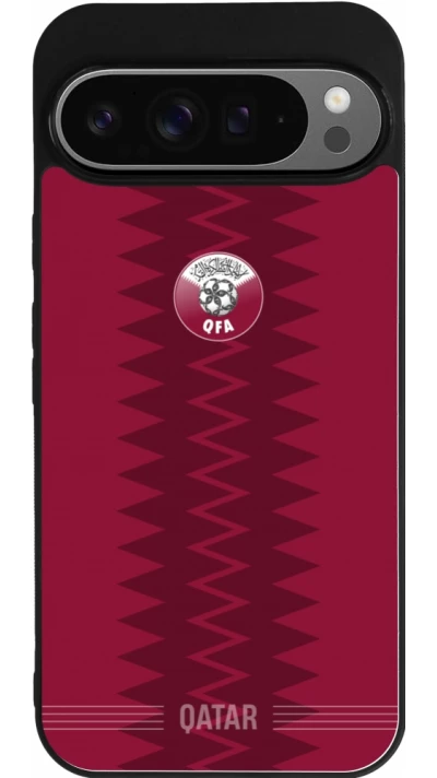 Google Pixel 9 Pro XL Case Hülle - Silikon schwarz Qatar 2026 personalisierbares Fussballtrikot