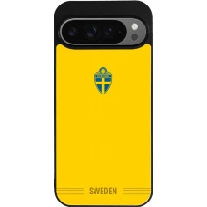 Google Pixel 9 Pro XL Case Hülle - Silikon schwarz Schweden 2026 personalisierbares Fussballtrikot