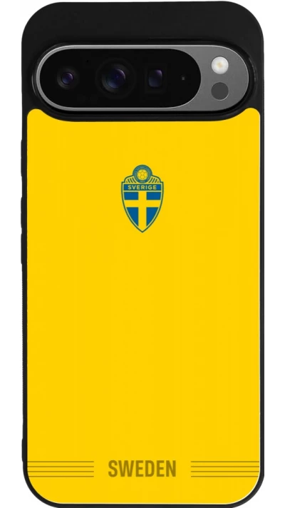 Google Pixel 9 Pro XL Case Hülle - Silikon schwarz Schweden 2026 personalisierbares Fussballtrikot
