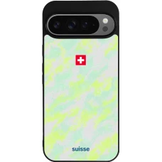 Google Pixel 9 Pro XL Case Hülle - Silikon schwarz Schweiz Away 2026 personalisierbares Fussballtrikot