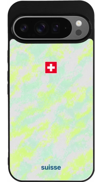 Google Pixel 9 Pro XL Case Hülle - Silikon schwarz Schweiz Away 2026 personalisierbares Fussballtrikot