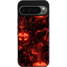 Google Pixel 9 Pro XL Case Hülle - Silikon schwarz Halloween 2026 Pattern Halloween