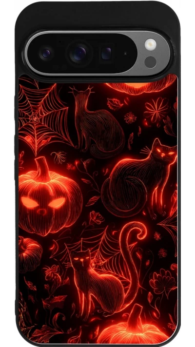 Google Pixel 9 Pro XL Case Hülle - Silikon schwarz Halloween 2026 Pattern Halloween