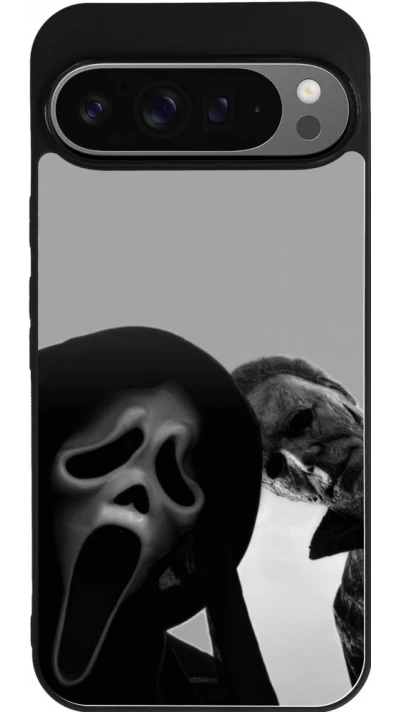 Google Pixel 9 Pro XL Case Hülle - Silikon schwarz Halloween 2026 Scream and Michael Myers
