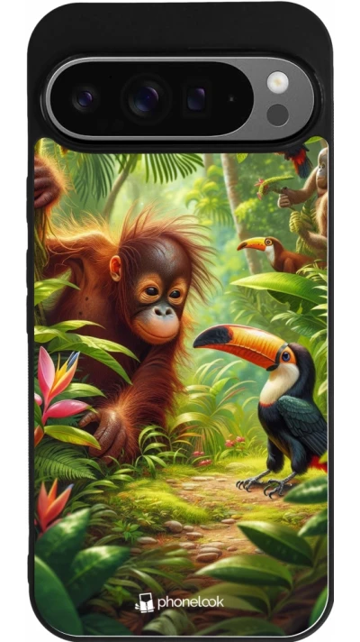 Google Pixel 9 Pro XL Case Hülle - Silikon schwarz Tropischer Dschungel Tayrona