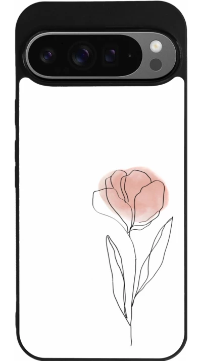 Coque Google Pixel 9 Pro XL - Silicone rigide noir Spring 23 minimalist flower