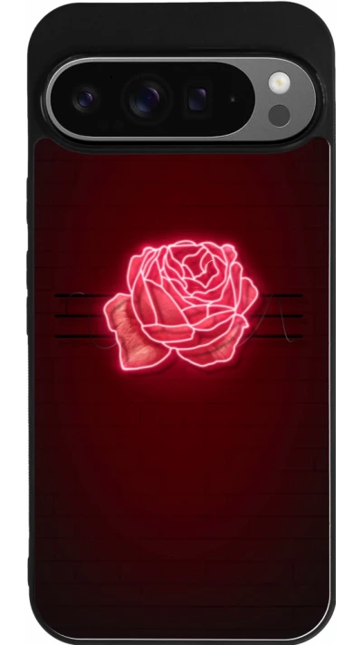 Coque Google Pixel 9 Pro XL - Silicone rigide noir Spring 23 neon rose