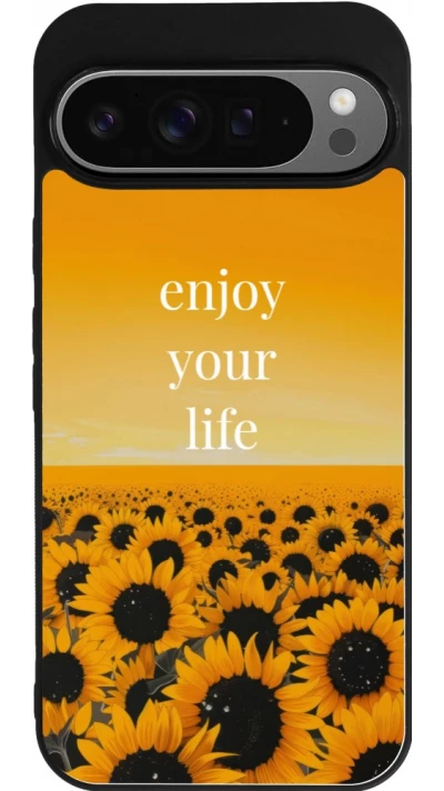 Google Pixel 9 Pro XL Case Hülle - Silikon schwarz Summer 2026 Enjoy your life