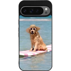Coque Google Pixel 9 Pro XL - Silicone rigide noir Summer Dog on Paddle