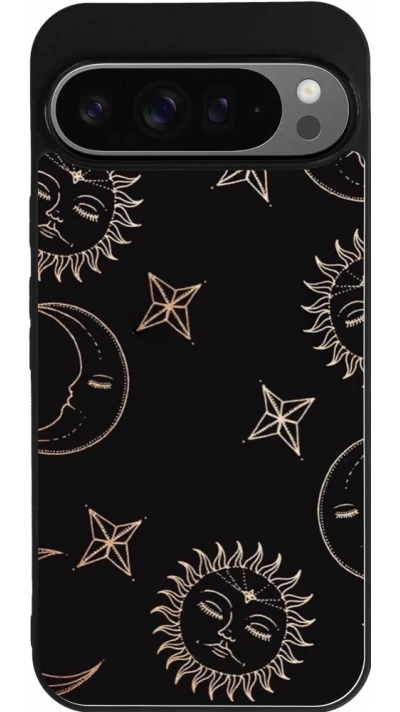 Coque Google Pixel 9 Pro XL - Silicone rigide noir Suns and Moons